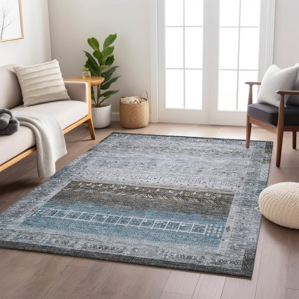 Indoor/Outdoor Karaj Blue 10' x 14' Rug