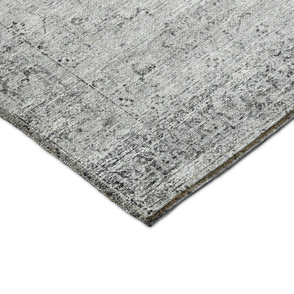 Indoor/Outdoor Karaj Gray 8' x 8' Round Rug