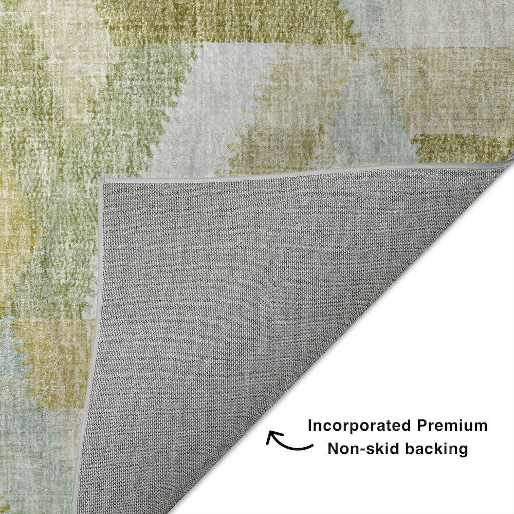 Luxury Washable Lorenzo Aloe 8' x 8' Round Rug