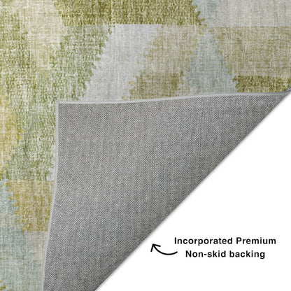 Luxury Washable Lorenzo Aloe 8' x 8' Round Rug