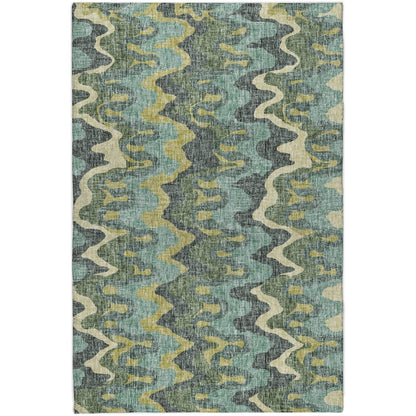 Luxury Washable Lorenzo Teal 10' x 14' Rug