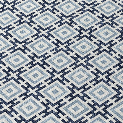Indoor/Outdoor Marlo MO1 Navy Washable 2'3" x 7'6" Rug