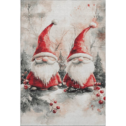 Luxury Washable Indoor/Outdoor Merry & Bright Ivory 10' x 14' Rug