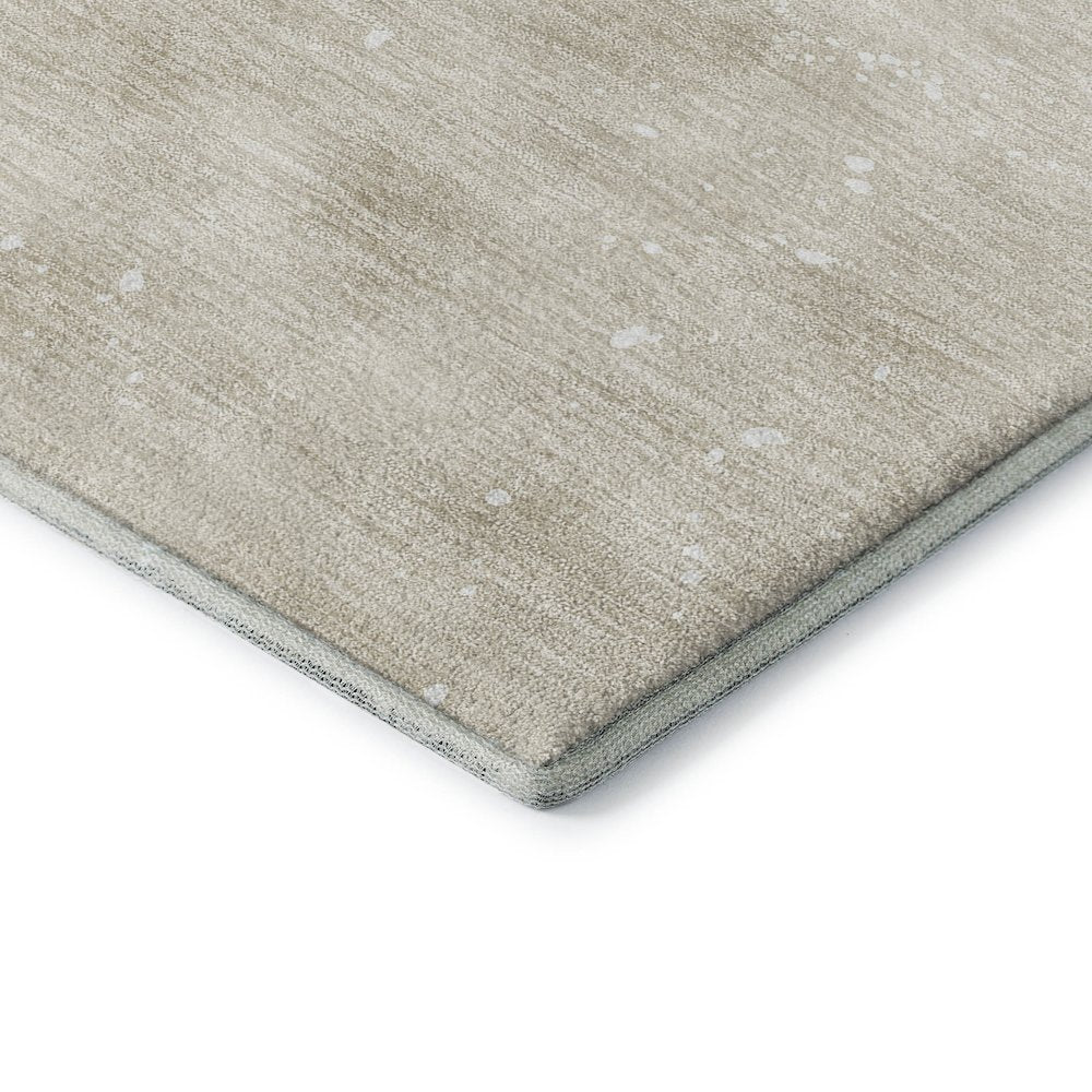 Luxury Washable Indoor/Outdoor Merry & Bright Beige 8' x 8' Round Rug