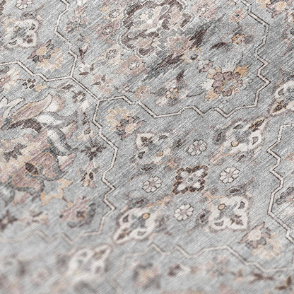 Indoor/Outdoor Marbella MB4 Silver Washable 2'3" x 7'6" Runner Rug