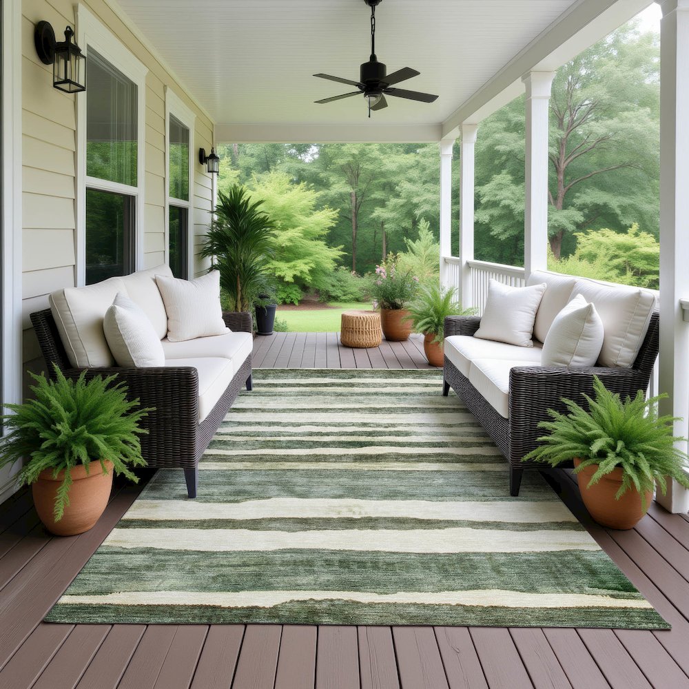 Machine Washable Indoor/Outdoor Neo Sage 10' x 14' Rug