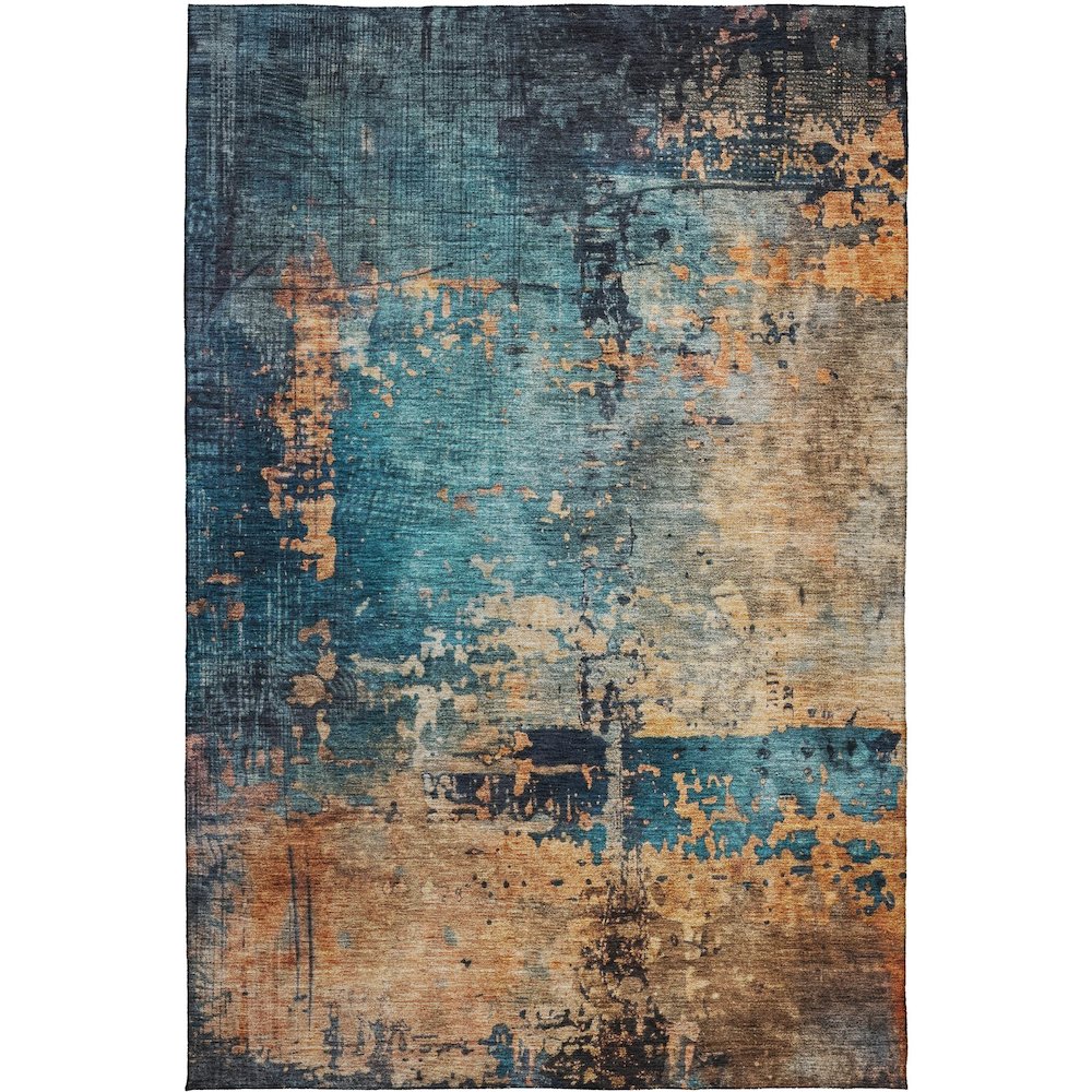 Indoor/Outdoor Nouveau Teal 10' x 14' Rug