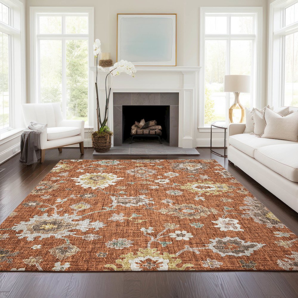 Luxury Washable Indoor/Outdoor Portico Paprika 10' x 14' Rug
