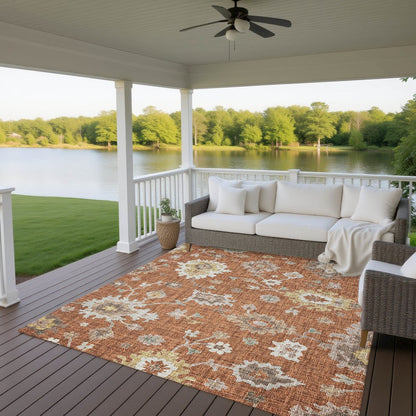 Luxury Washable Indoor/Outdoor Portico Paprika 10' x 14' Rug