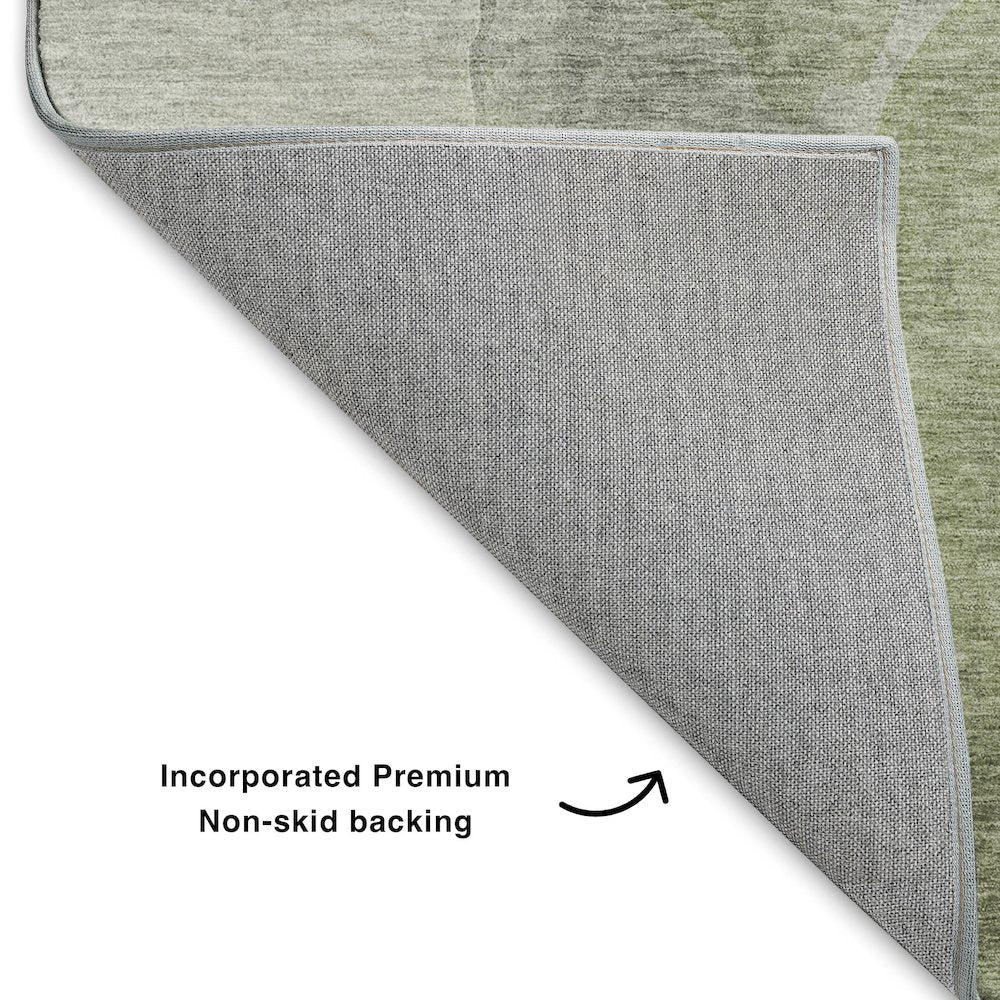 Luxury Washable Indoor/Outdoor Ravenna Fern 8' x 8' Round Rug