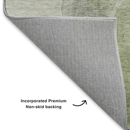 Luxury Washable Indoor/Outdoor Ravenna Fern 8' x 8' Round Rug