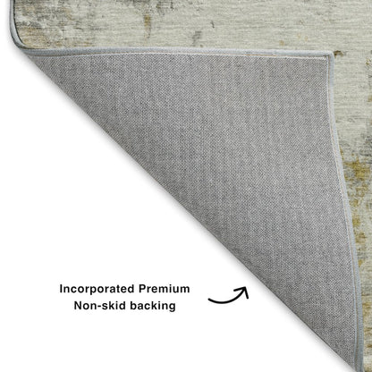 Luxury Washable Indoor/Outdoor Ravenna Taupe 8' x 8' Round Rug