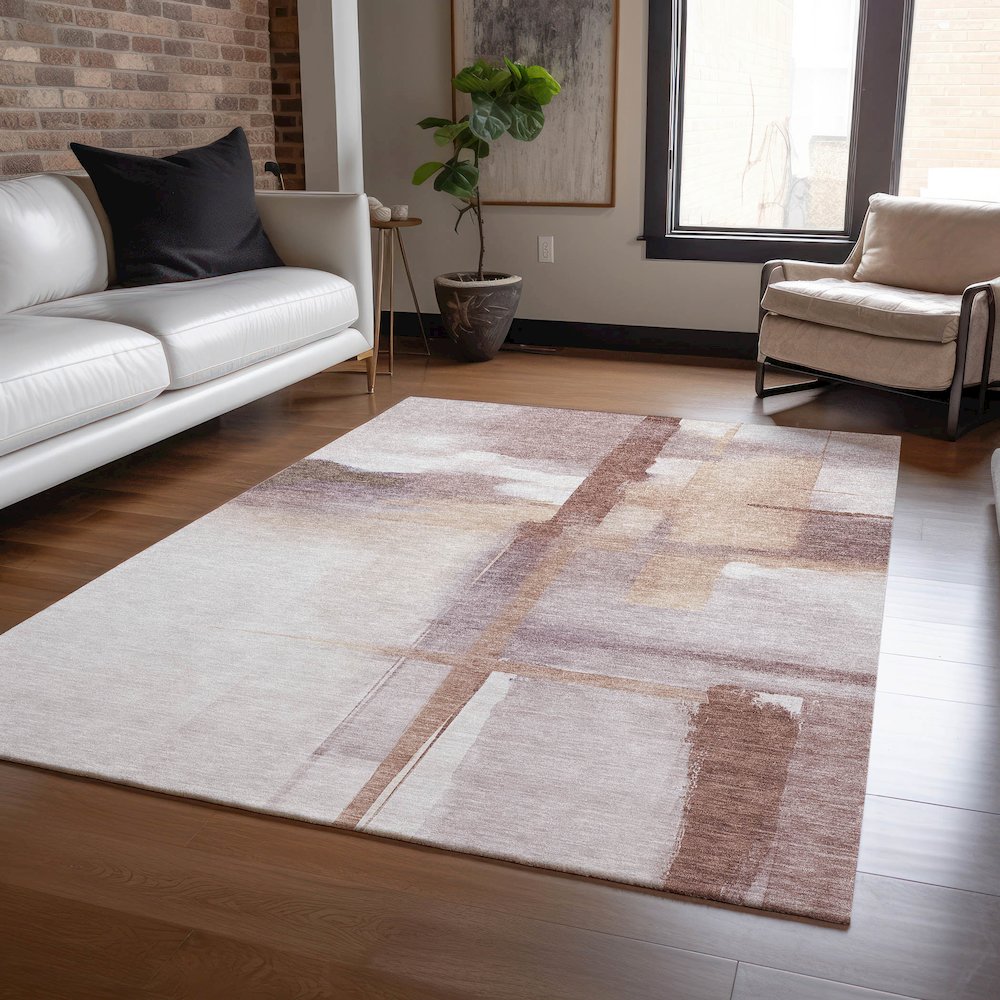Luxury Washable Indoor/Outdoor Ravenna Blush 10' x 14' Rug