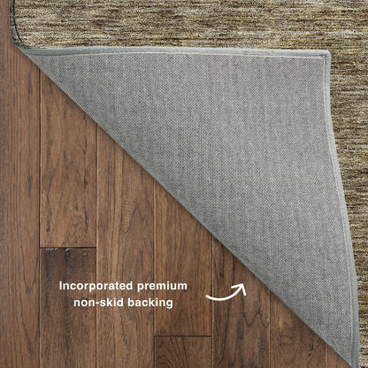 Luxury Washable Indoor/Outdoor Soft Essentials SE1 Brown 8' x 8' Rug
