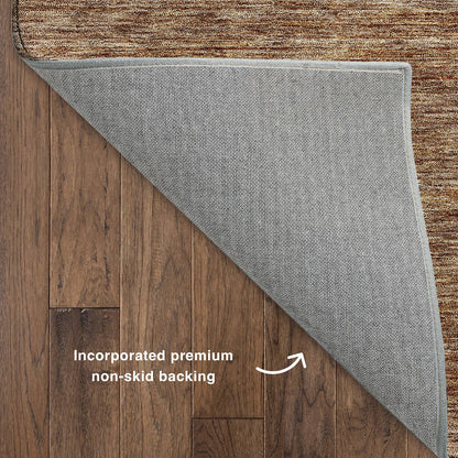 Luxury Washable Indoor/Outdoor Soft Essentials SE1 Orange 8' x 8' Rug