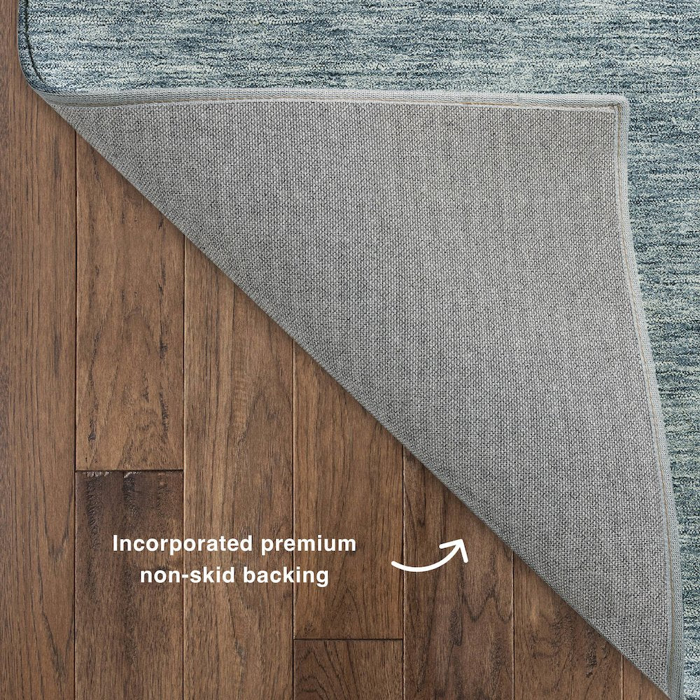 Luxury Washable Indoor/Outdoor Soft Essentials SE1 Blue 8' x 8' Rug