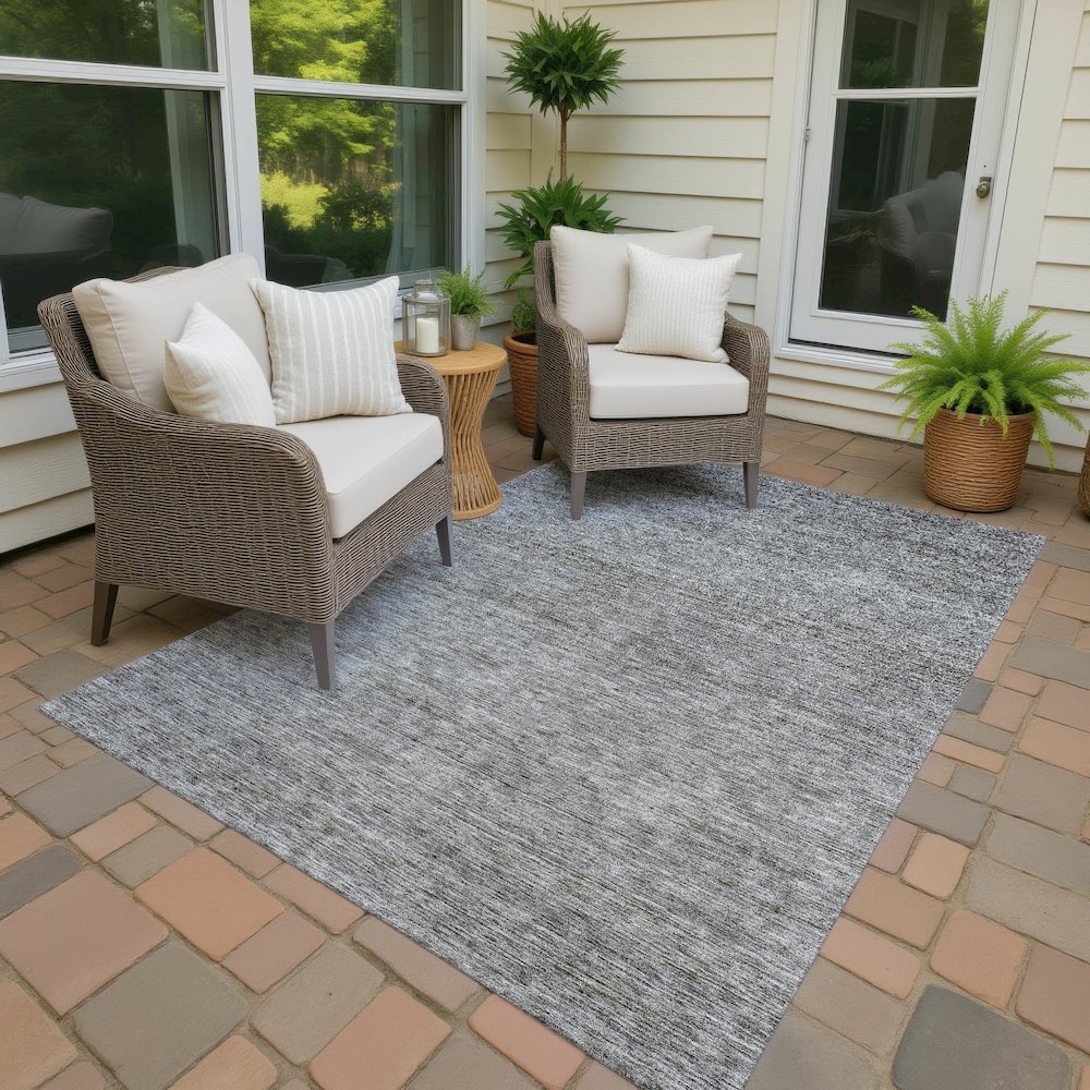 Luxury Washable Indoor/Outdoor Soft Essentials SE1 Gray 9' x 12' Rug