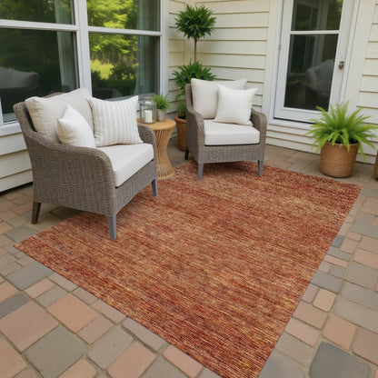 Luxury Washable Indoor/Outdoor Soft Essentials SE1 Orange 9' x 12' Rug