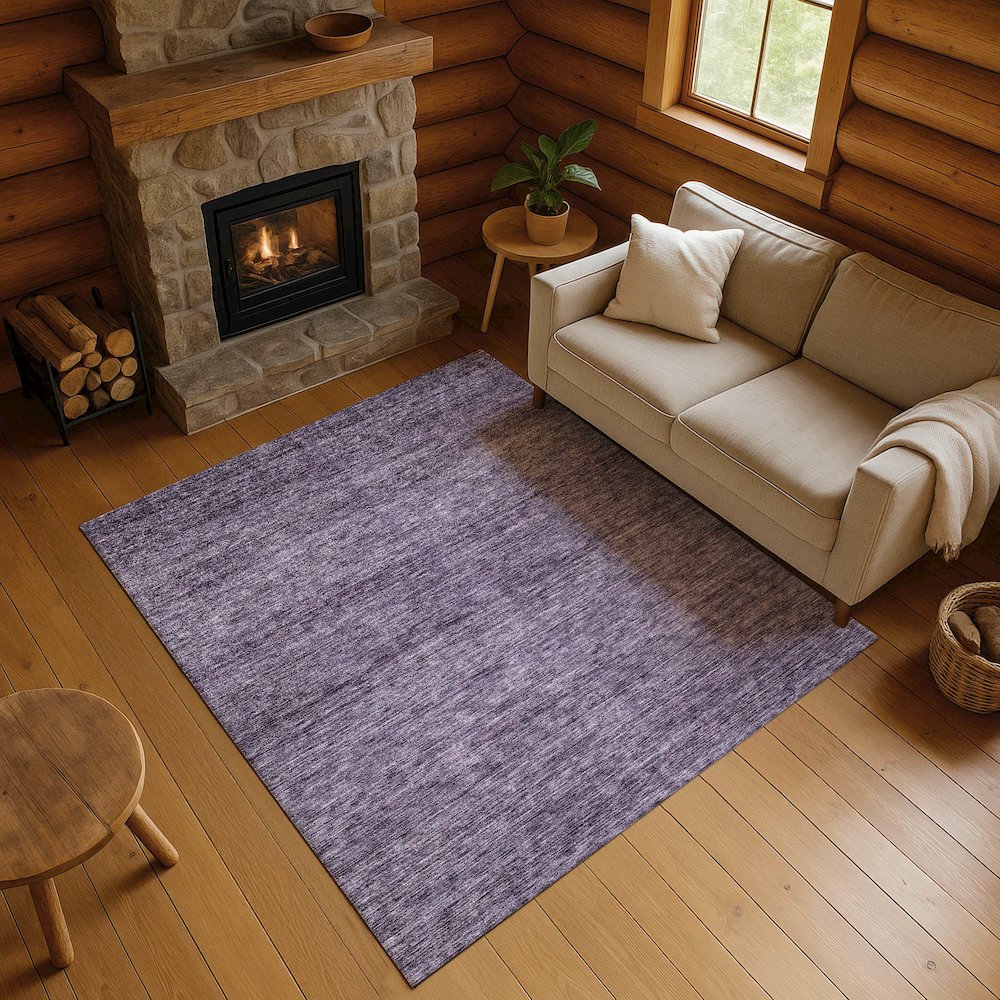 Luxury Washable Indoor/Outdoor Soft Essentials SE1 Purple 10' x 14' Rug