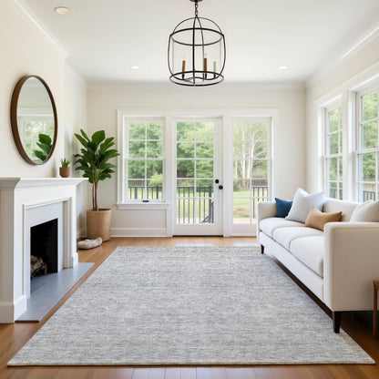 Luxury Washable Indoor/Outdoor Soft Essentials SE1 Gray 10' x 14' Rug