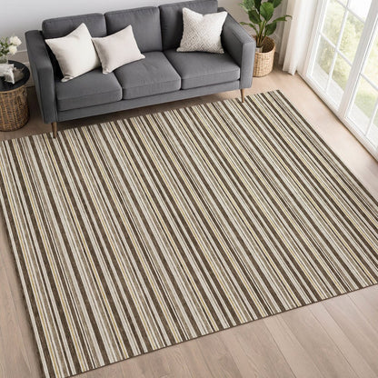 Luxury Washable Indoor/Outdoor Soft Essentials SE2 Brown 10' x 14' Rug