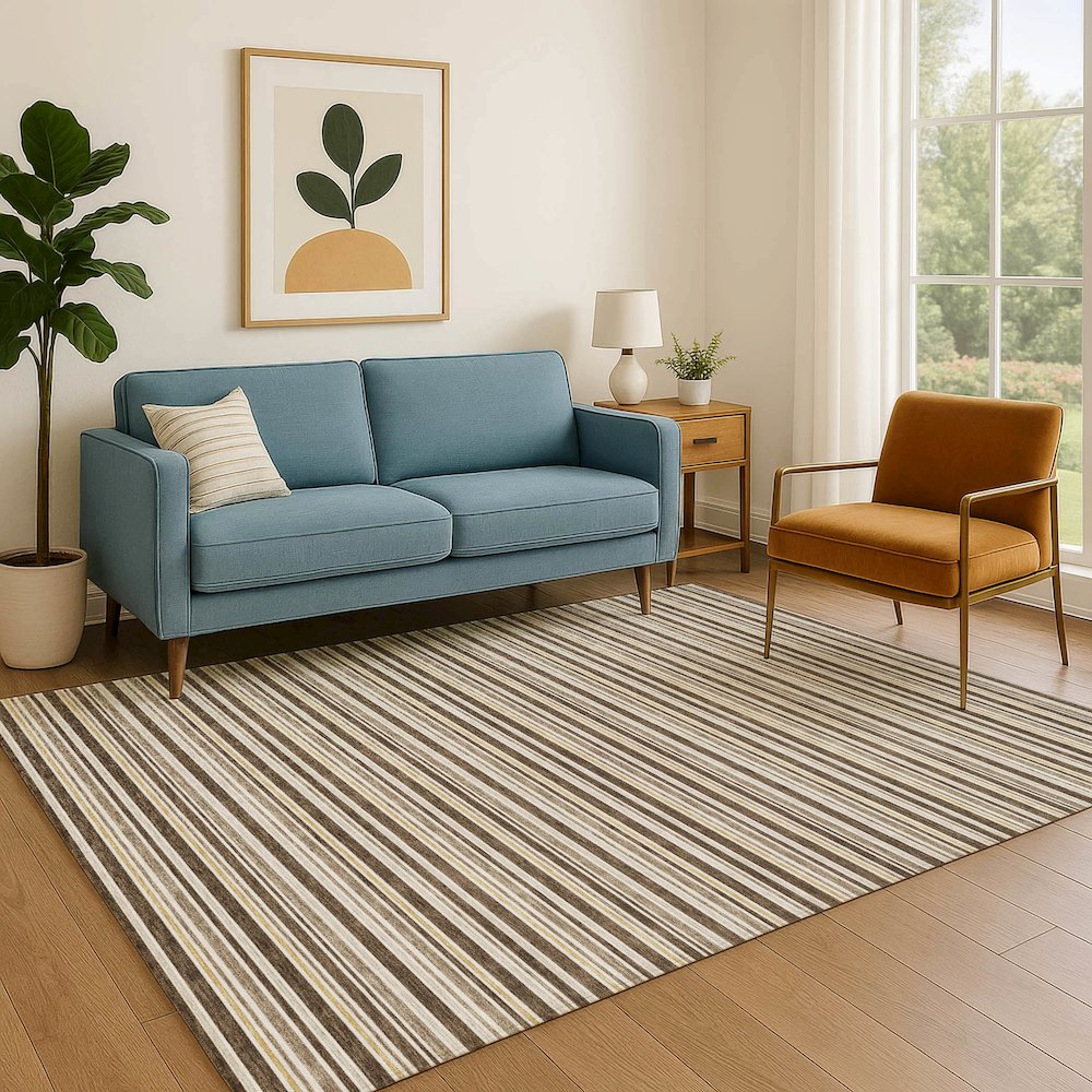 Luxury Washable Indoor/Outdoor Soft Essentials SE2 Brown 10' x 14' Rug