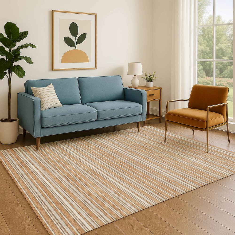 Luxury Washable Indoor/Outdoor Soft Essentials SE2 Orange 10' x 14' Rug