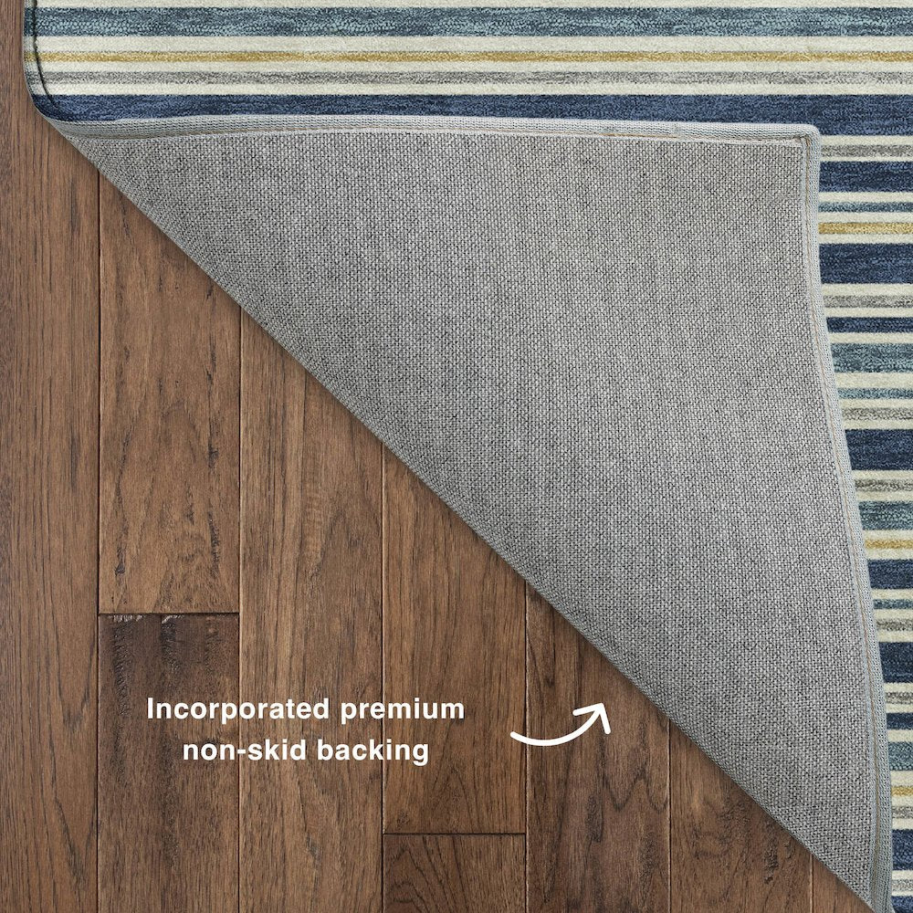 Luxury Washable Indoor/Outdoor Soft Essentials SE2 Blue 8' x 8' Rug