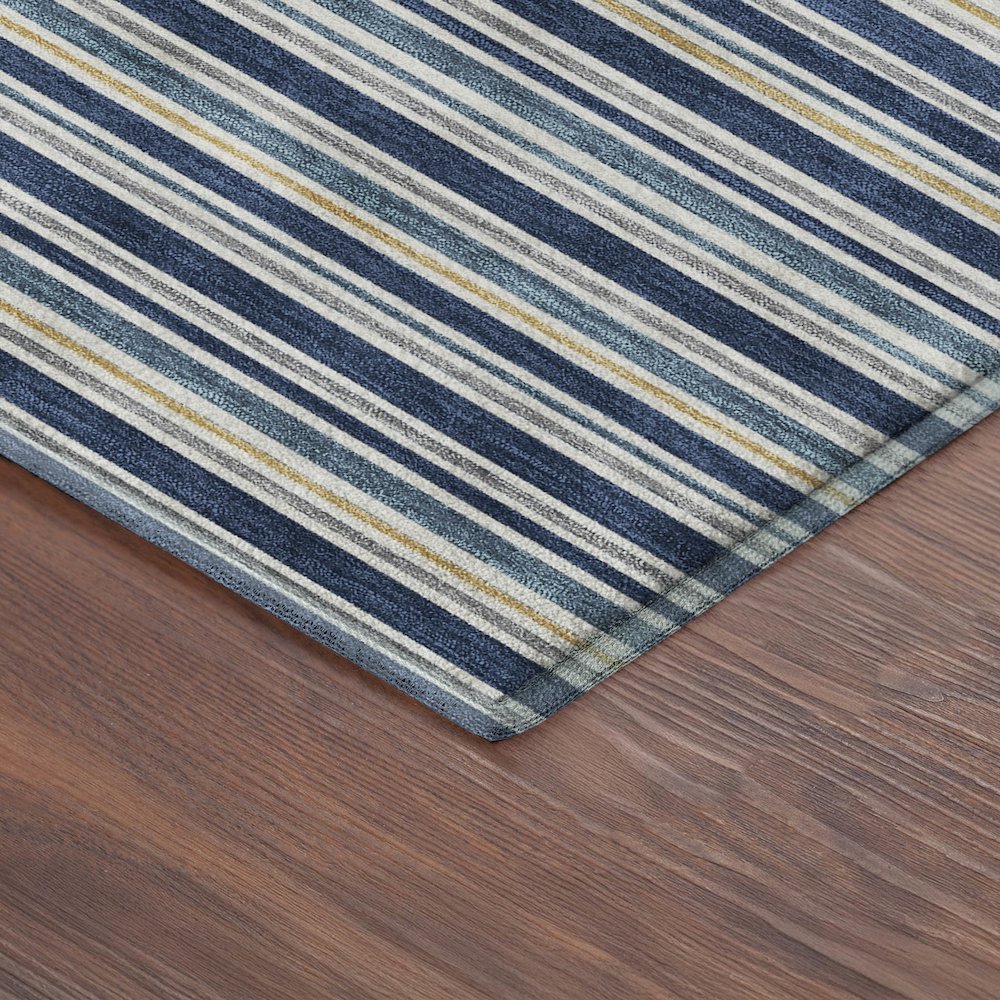 Luxury Washable Indoor/Outdoor Soft Essentials SE2 Blue 8' x 8' Rug