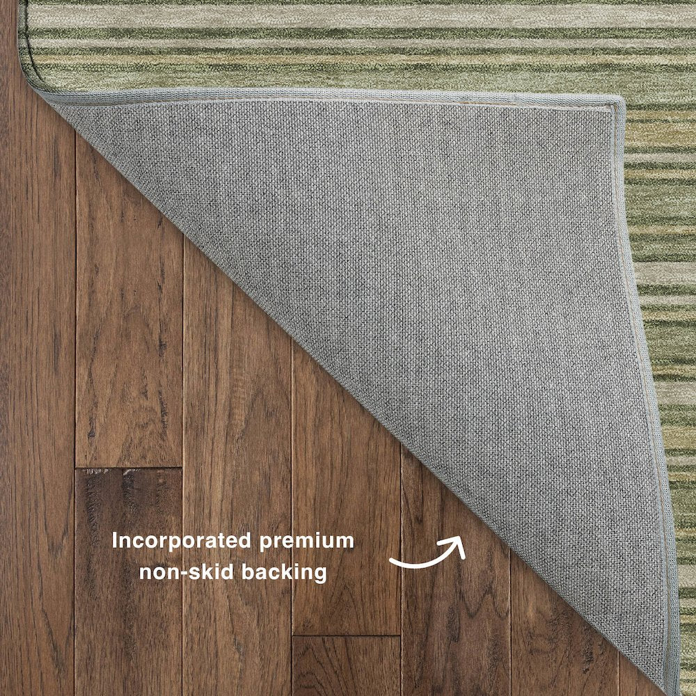 Luxury Washable Indoor/Outdoor Soft Essentials SE2 Green 8' x 8' Rug