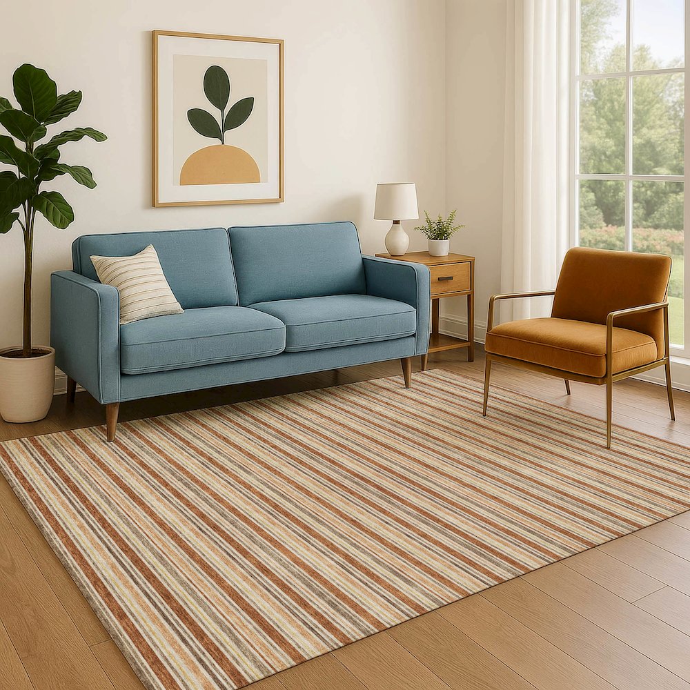 Luxury Washable Indoor/Outdoor Soft Essentials SE2 Orange 10' x 14' Rug