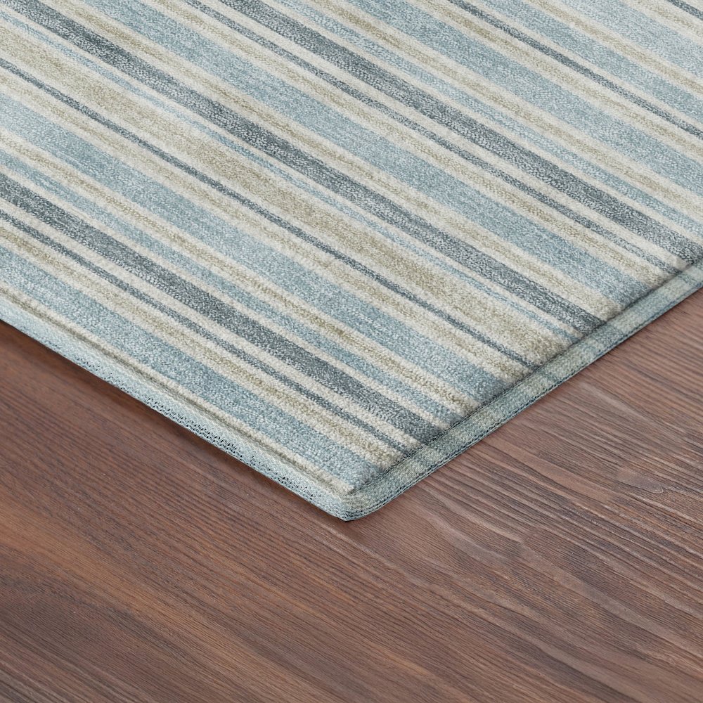 Luxury Washable Indoor/Outdoor Soft Essentials SE2 Blue 8' x 8' Rug