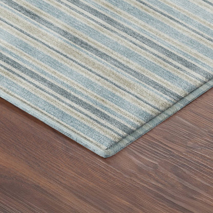 Luxury Washable Indoor/Outdoor Soft Essentials SE2 Blue 8' x 8' Rug