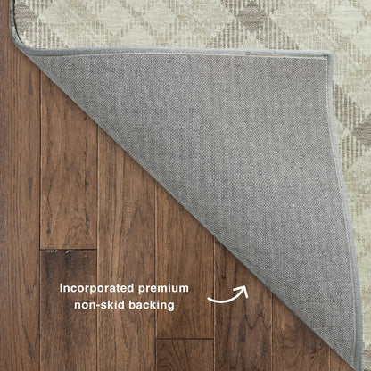 Luxury Washable Indoor/Outdoor Soft Essentials SE3 Ivory 8' x 8' Rug