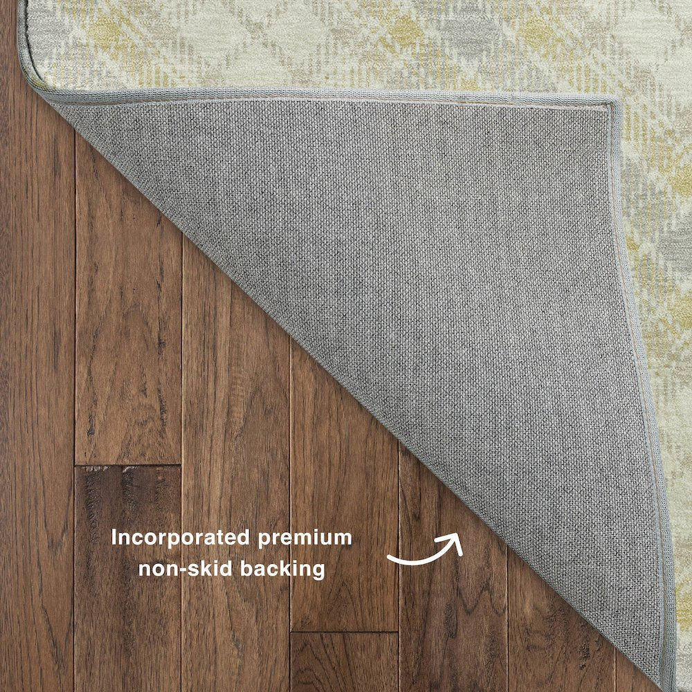 Luxury Washable Indoor/Outdoor Soft Essentials SE3 Gold 8' x 8' Rug
