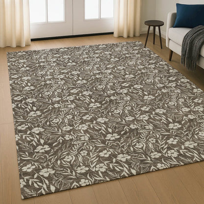 Luxury Washable Indoor/Outdoor Soft Essentials SE4 Brown 10' x 14' Rug