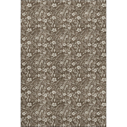 Luxury Washable Indoor/Outdoor Soft Essentials SE4 Brown 10' x 14' Rug