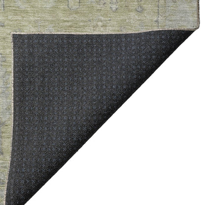 Luxury Washable Indoor/Outdoor Solace Aloe 8' x 8' Round Rug