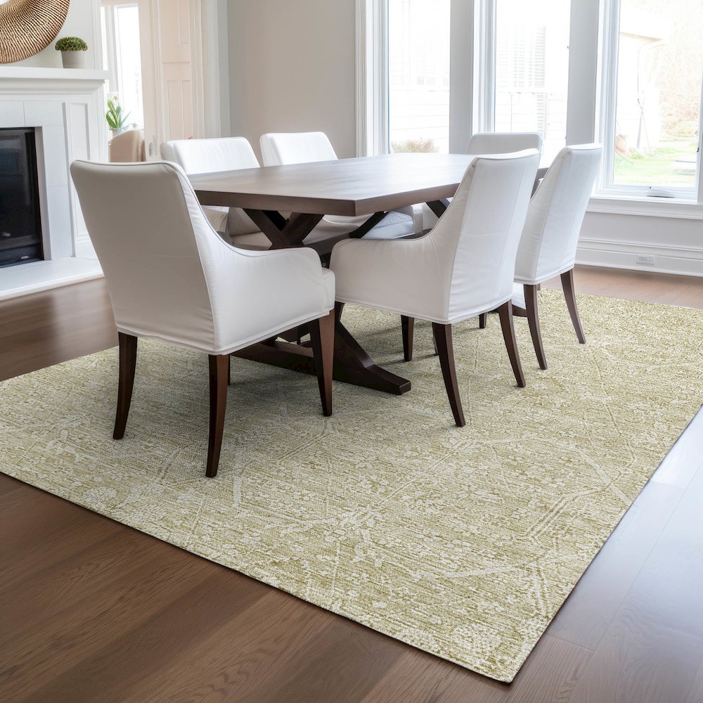 Luxury Washable Indoor/Outdoor Solace Beige 10' x 14' Rug