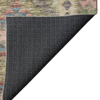 Luxury Washable Indoor/Outdoor Solace Green 8' x 8' Round Rug