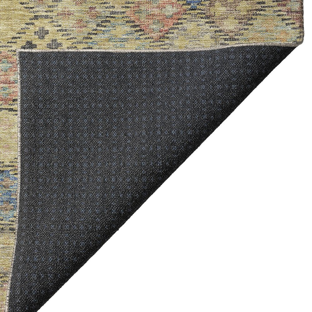 Luxury Washable Indoor/Outdoor Solace Gold 8' x 8' Round Rug
