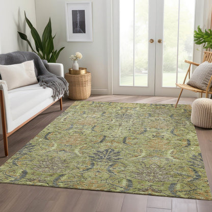 Luxury Washable Indoor/Outdoor Solace Aloe 10' x 14' Rug