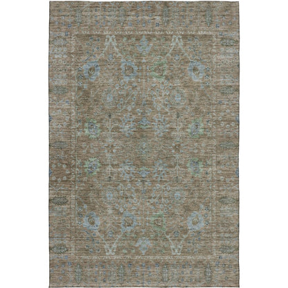 Luxury Washable Indoor/Outdoor Solace Brown 10' x 14' Rug