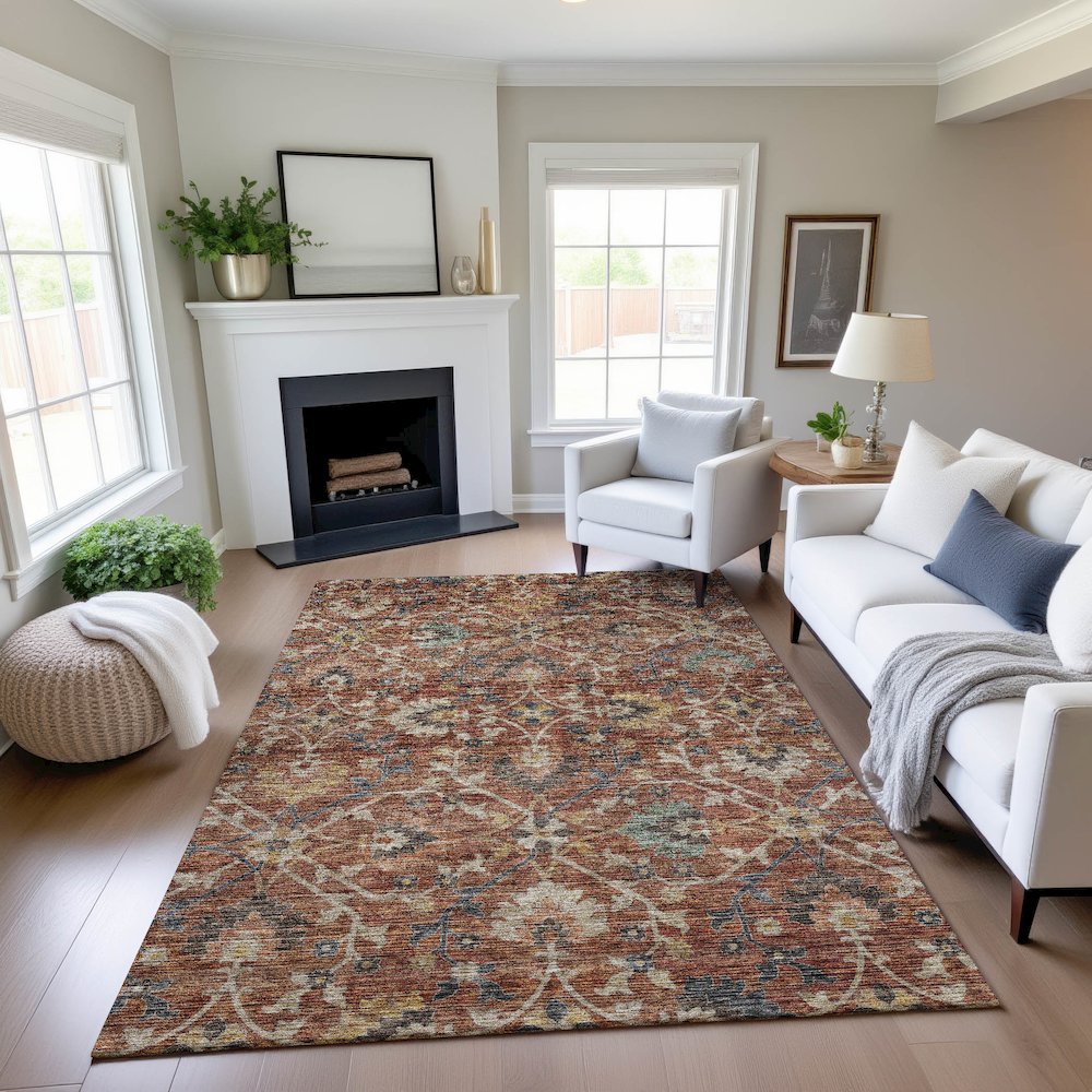 Indoor/Outdoor Silk Road Paprika 9' x 12' Rug