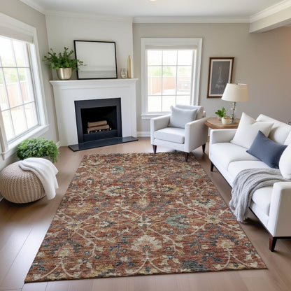 Indoor/Outdoor Silk Road Paprika 9' x 12' Rug