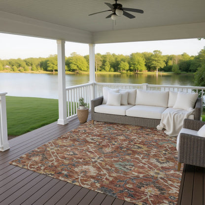 Indoor/Outdoor Silk Road Paprika 9' x 12' Rug