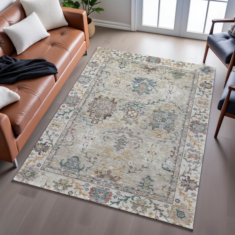 Indoor/Outdoor Silk Road Putty 9' x 12' Rug