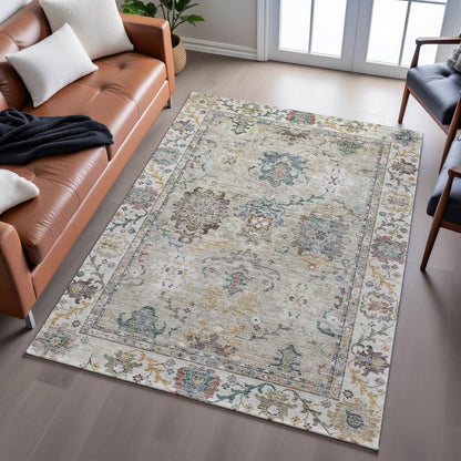 Indoor/Outdoor Silk Road Putty 9' x 12' Rug