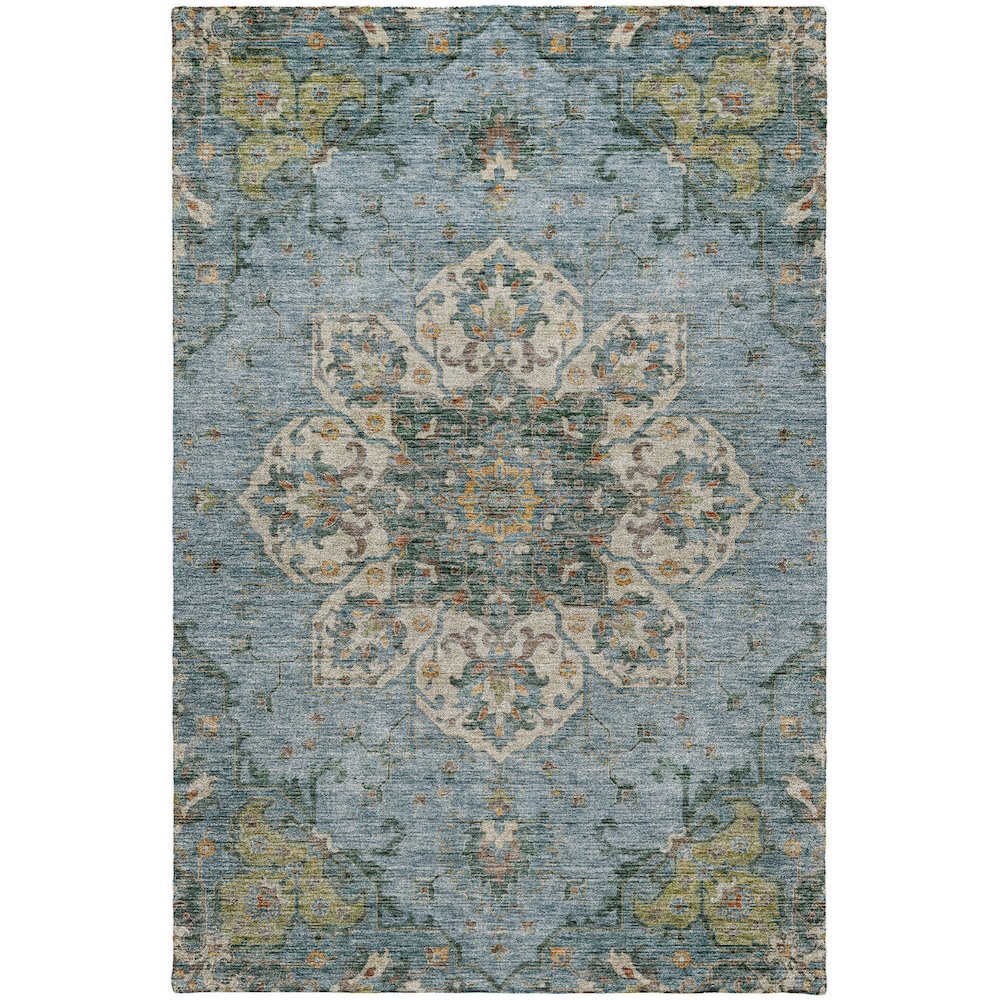 Indoor/Outdoor Silk Road Aqua 9' x 12' Rug