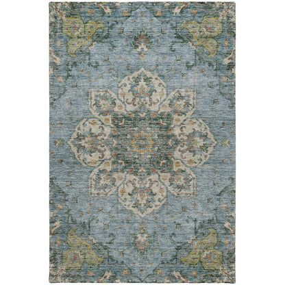 Indoor/Outdoor Silk Road Aqua 9' x 12' Rug